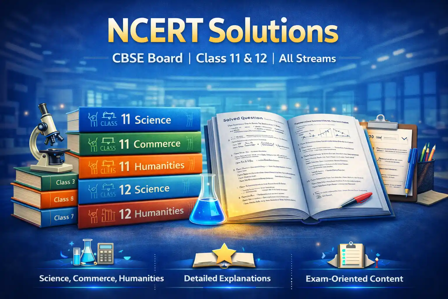 CBSE NCERT Solutions for Class 11 and 12 All Streams Science Commerce Arts