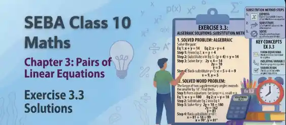 SEBA Class 10 Maths Chapter 3 Exercise 3.3 solutions answers