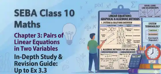 SEBA Class 10 Maths Chapter 3 linear equations all exercise solutions