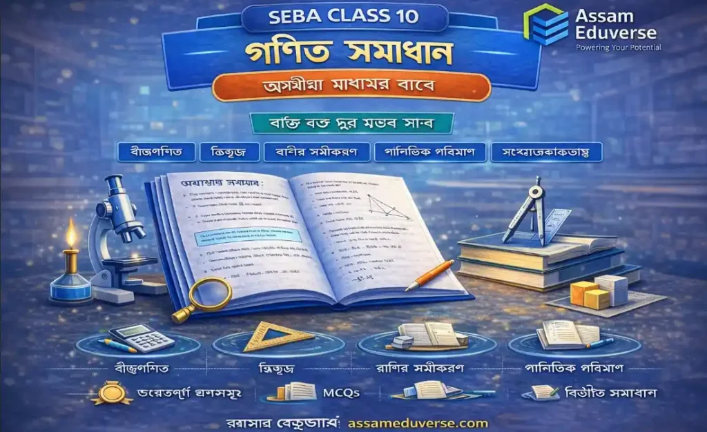 SEBA Class 10 Maths Chapterwise Solutions in assamese medium for HSLC exam preparation