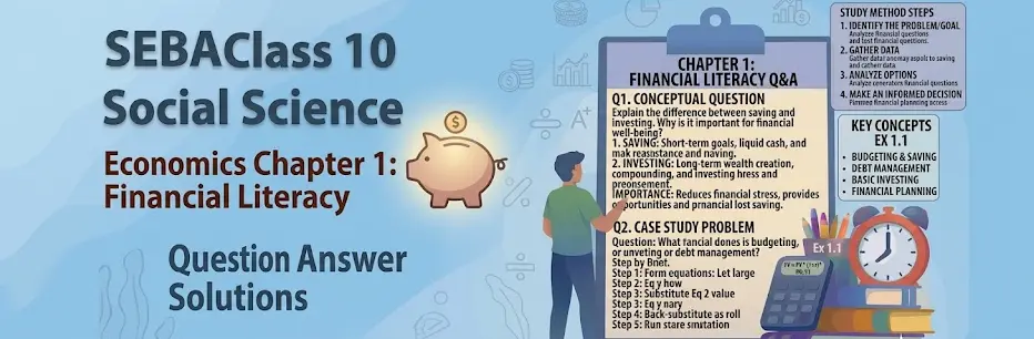 SEBA Class 10 Social Science Economics Chapter 1 Financial Literacy Question Answer
